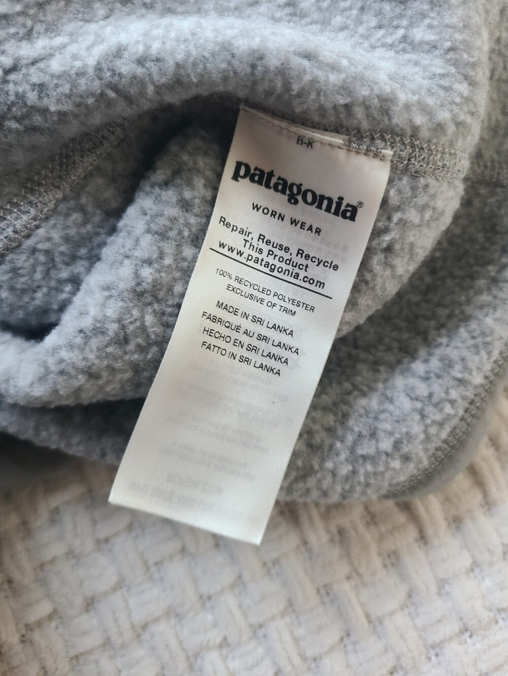 Patagonia Light Gray Full-Zip Fleece Vest Women's Size M - Picture 9 of 9